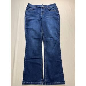 Womens Maurices Mid Rise Boot Cut Jeans Size 8 Short Stretch Denim